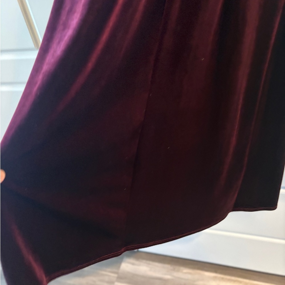 Vintage Robbie Bee Burgundy Velvet  Surplice Rockabilly Grunge Dress Size 10 - Picture 11 of 12
